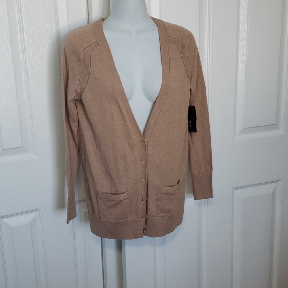 Ana womens camel cardigan size petite small PS,NEW